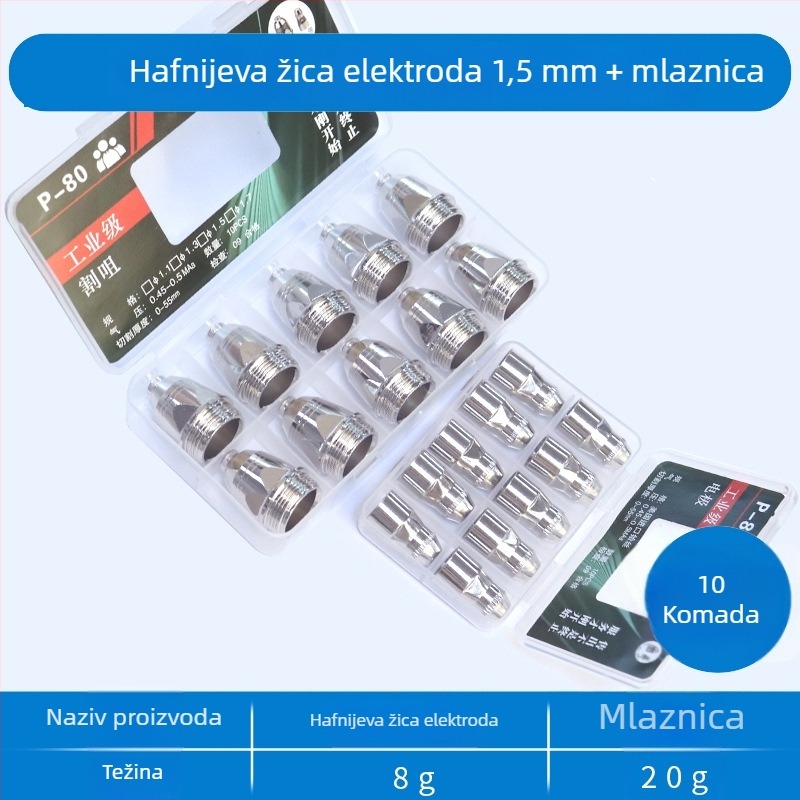 CNC plazma plamenik za rezanje – P80 hafnijski žica, mlaznica, elektroda, pribor za plamenik