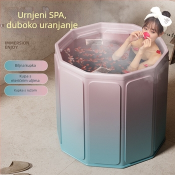 Sklopiva kada za odrasle – prijenosna, cjelovita kupka, bez poklopca; materijali: vodootporna tkanina, Pearl Cotton, kompozitna ploča, PVC