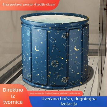 Sklopiva kada za odrasle – prijenosna, cjelovita kupka, bez poklopca; materijali: vodootporna tkanina, Pearl Cotton, kompozitna ploča, PVC