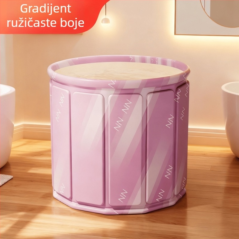 Sklopiva kada za odrasle – prijenosna, cjelovita kupka, bez poklopca; materijali: vodootporna tkanina, Pearl Cotton, kompozitna ploča, PVC