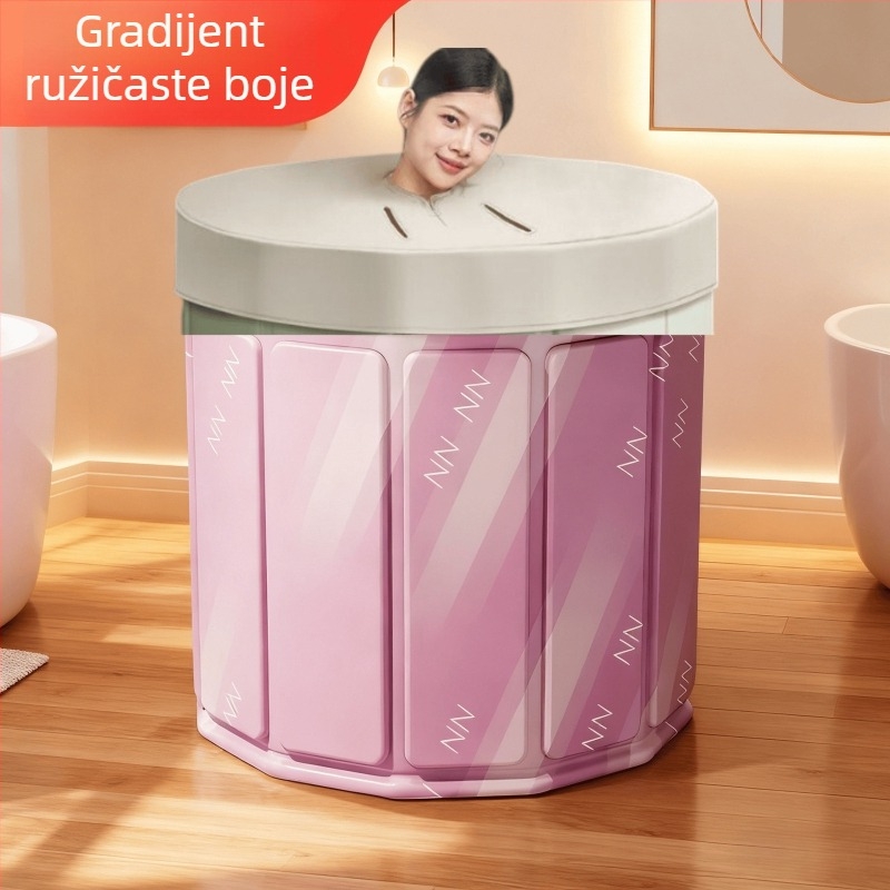 Sklopiva kada za odrasle – prijenosna, cjelovita kupka, bez poklopca; materijali: vodootporna tkanina, Pearl Cotton, kompozitna ploča, PVC