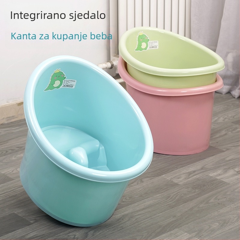 Plastična dječja kada za kupanje s podignutom sjedalom, dizajn za konstantnu temperaturu, nesklopiva