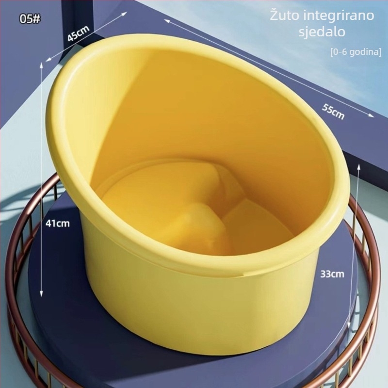 Plastična dječja kada za kupanje s podignutom sjedalom, dizajn za konstantnu temperaturu, nesklopiva