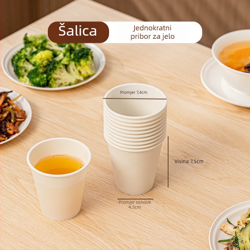Jednokratna kutija za stolni servis od kukuruznog škroba, prehrambena klasa, prijenosna i zatvorena, okruglog oblika; Materijal: kukuruzni škrob; Razgradiv: Da; Količina: 1; Kapacitet: 1