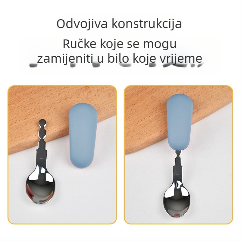 Maia Silikon vilica i žlica za djecu od 6 mjeseci – samostalno hranjenje