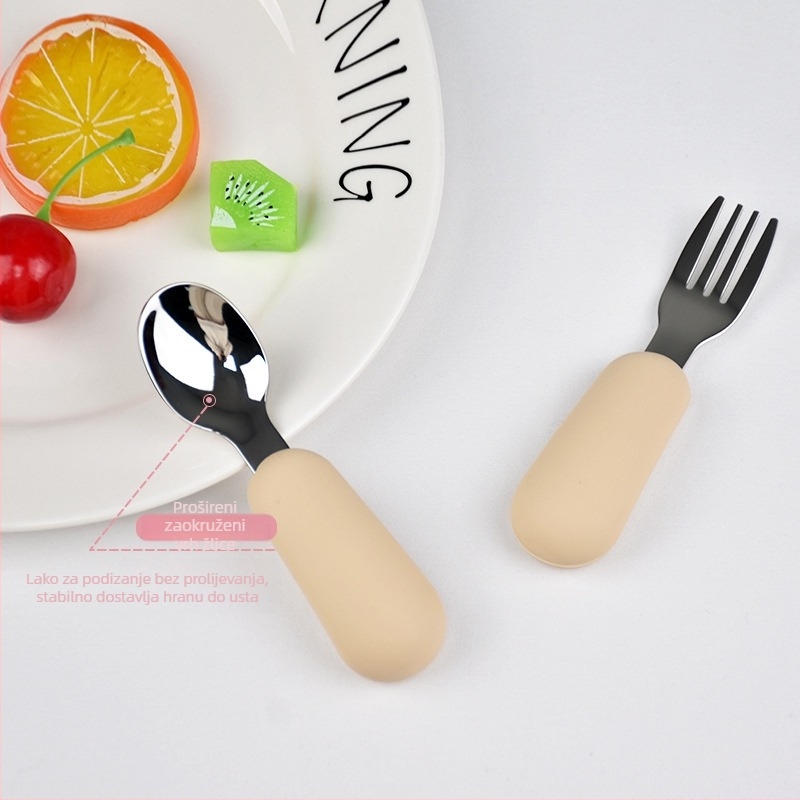 Maia Silikon vilica i žlica za djecu od 6 mjeseci – samostalno hranjenje