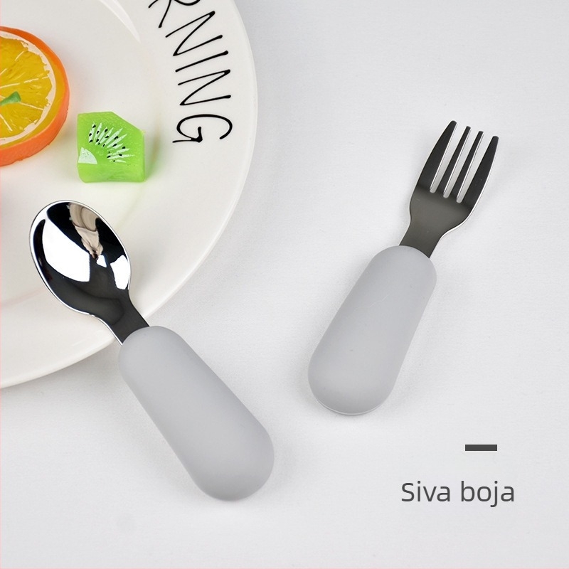 Maia Silikon vilica i žlica za djecu od 6 mjeseci – samostalno hranjenje