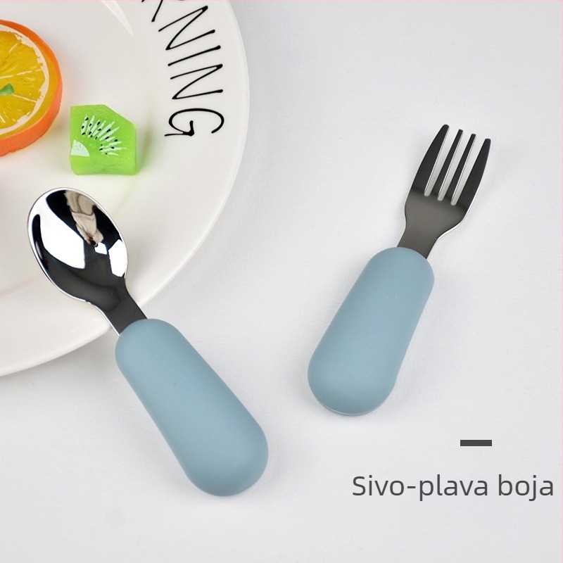 Maia Silikon vilica i žlica za djecu od 6 mjeseci – samostalno hranjenje