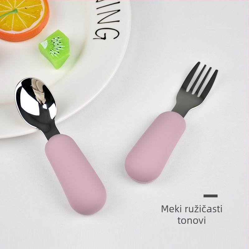 Maia Silikon vilica i žlica za djecu od 6 mjeseci – samostalno hranjenje