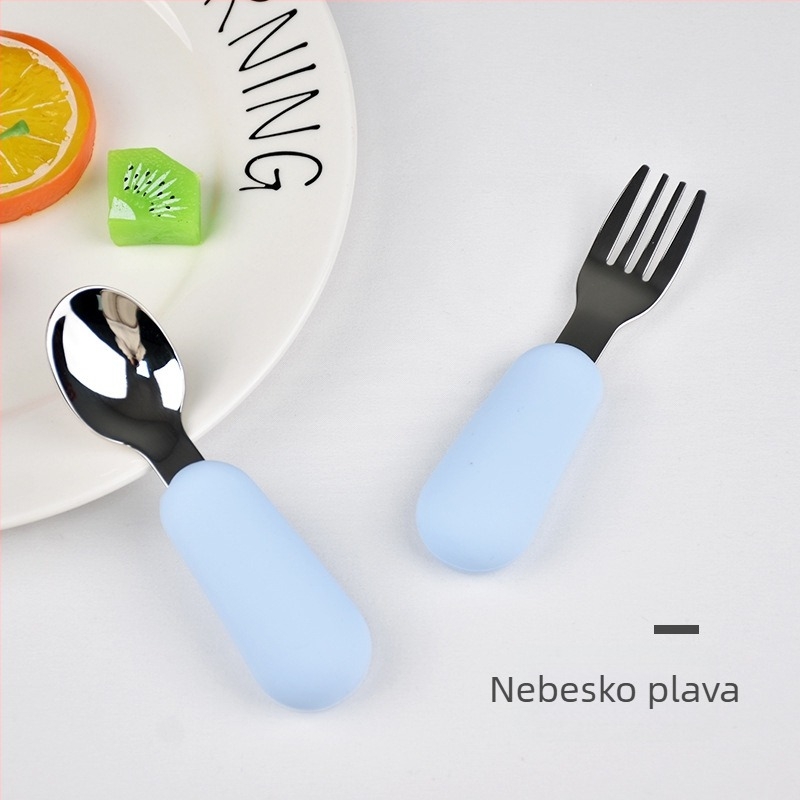 Maia Silikon vilica i žlica za djecu od 6 mjeseci – samostalno hranjenje