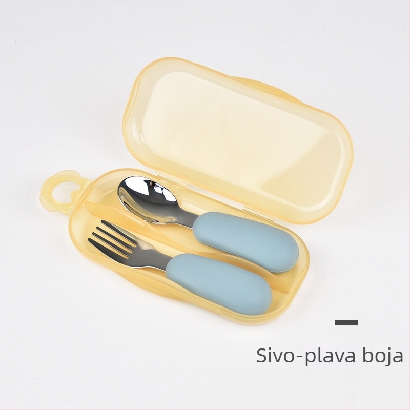 Maia Silikon vilica i žlica za djecu od 6 mjeseci – samostalno hranjenje