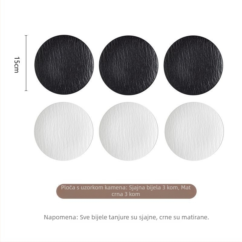 Keramički tanjur za kosti, okrugli oblik, jednostavan stil, moguć ispis logotipa, pogodan poklon za kolege na konferenciji