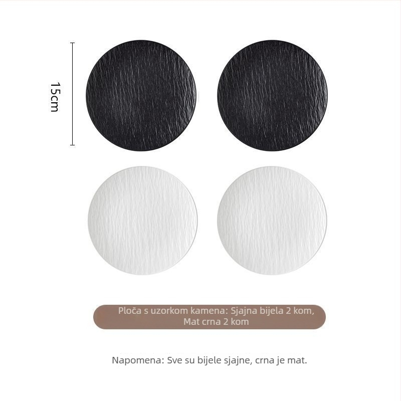 Keramički tanjur za kosti, okrugli oblik, jednostavan stil, moguć ispis logotipa, pogodan poklon za kolege na konferenciji