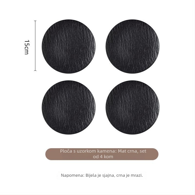 Keramički tanjur za kosti, okrugli oblik, jednostavan stil, moguć ispis logotipa, pogodan poklon za kolege na konferenciji