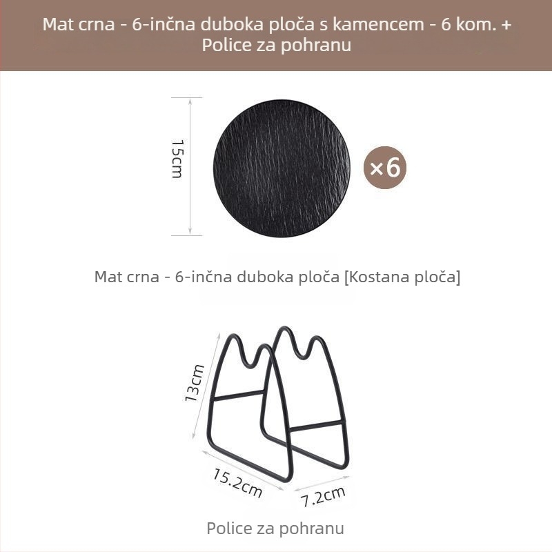 Keramički tanjur za kosti, okrugli oblik, jednostavan stil, moguć ispis logotipa, pogodan poklon za kolege na konferenciji