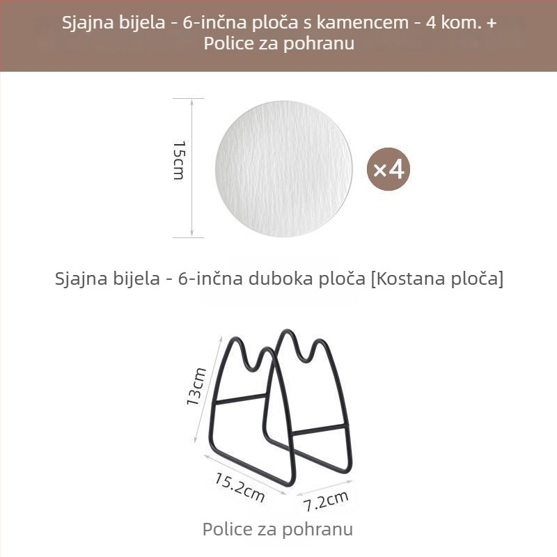 Keramički tanjur za kosti, okrugli oblik, jednostavan stil, moguć ispis logotipa, pogodan poklon za kolege na konferenciji