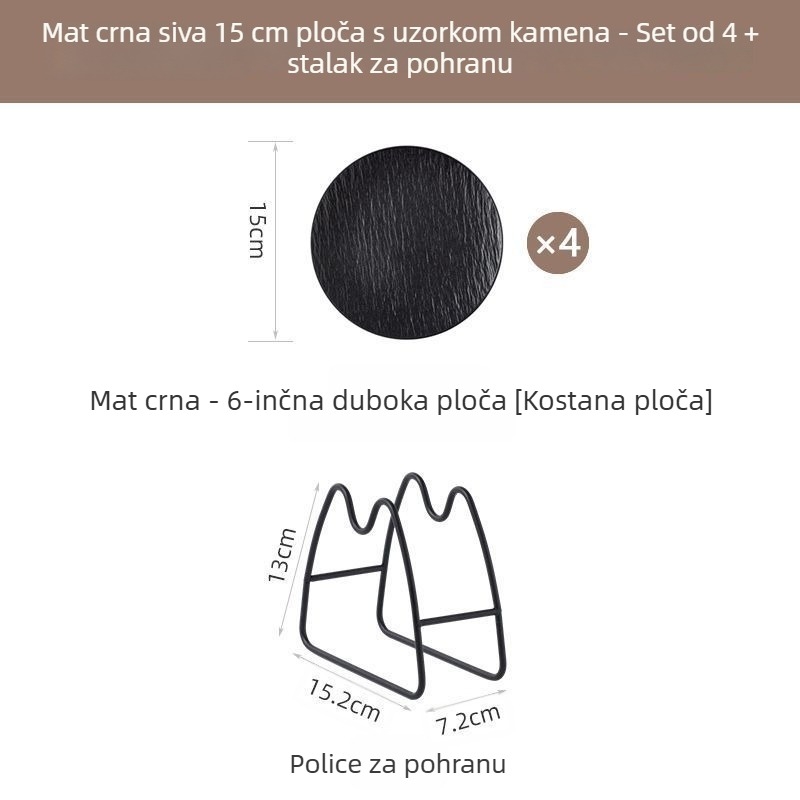 Keramički tanjur za kosti, okrugli oblik, jednostavan stil, moguć ispis logotipa, pogodan poklon za kolege na konferenciji