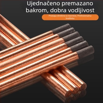 Grafitna šipka za zavarivanje i gouging lukom, ugljik/bakar, za alat arc gouging, 200-500 A, glava okrugla ili plosnata