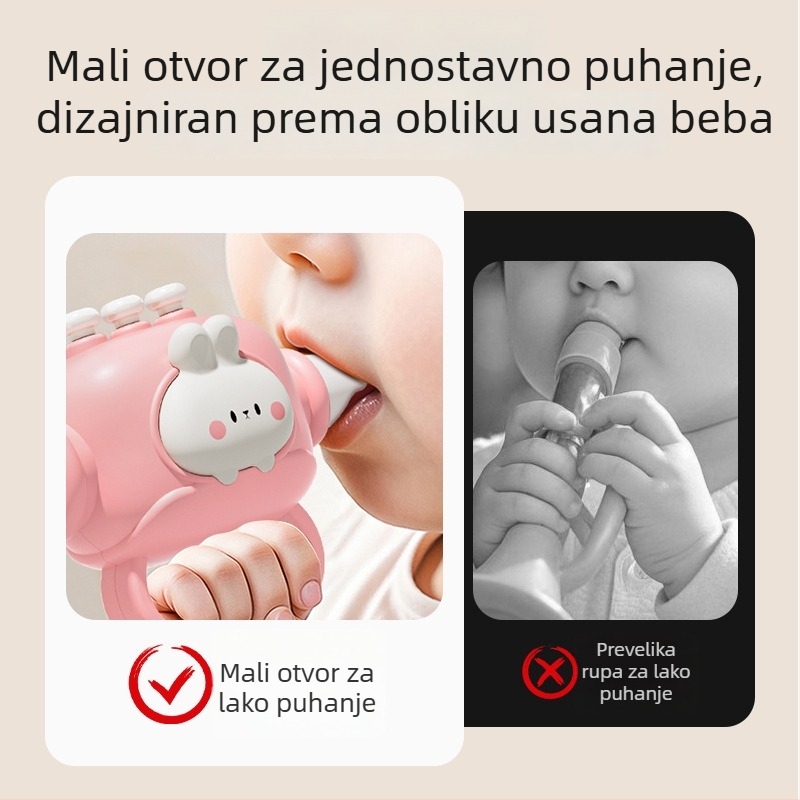 Plastični glazbeni set za bebe – igračke za puhanje zviždaljka i harmonika, za dob 0–3 godine, proizvodni kod 1122