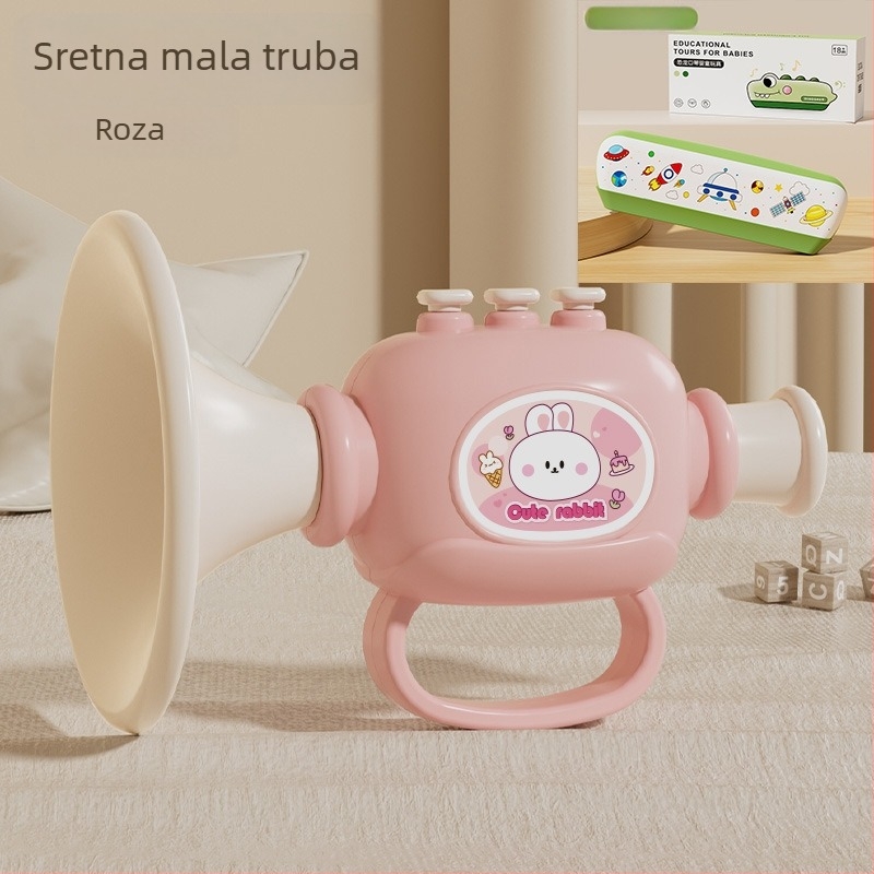 Plastični glazbeni set za bebe – igračke za puhanje zviždaljka i harmonika, za dob 0–3 godine, proizvodni kod 1122