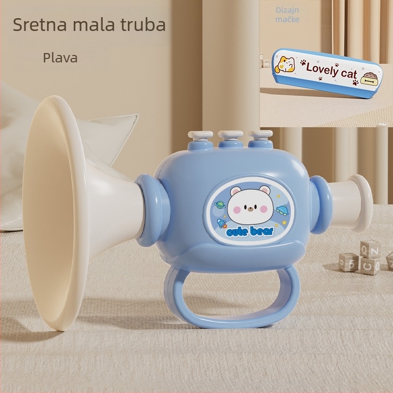 Plastični glazbeni set za bebe – igračke za puhanje zviždaljka i harmonika, za dob 0–3 godine, proizvodni kod 1122