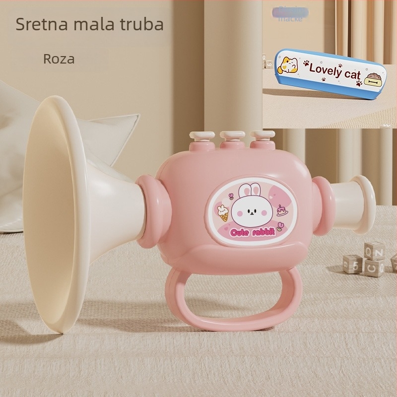 Plastični glazbeni set za bebe – igračke za puhanje zviždaljka i harmonika, za dob 0–3 godine, proizvodni kod 1122