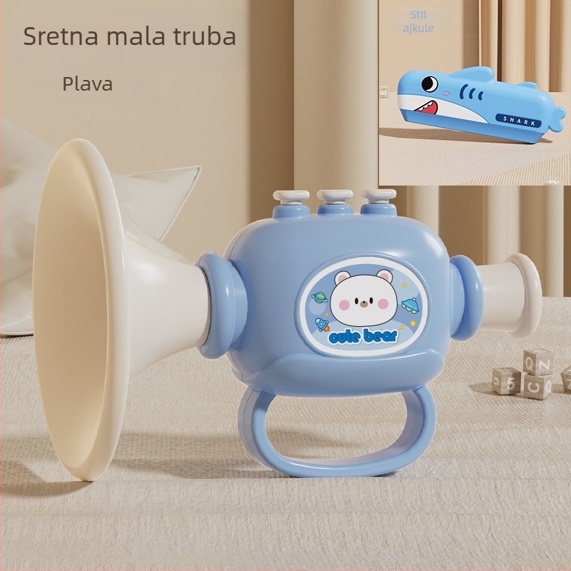 Plastični glazbeni set za bebe – igračke za puhanje zviždaljka i harmonika, za dob 0–3 godine, proizvodni kod 1122