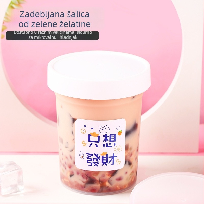 Jednokratna plastična čašica za desert Grass Jelly, marka ZHONGLIPACKAGE, mikrovalna sigurna, paket od 300 komada