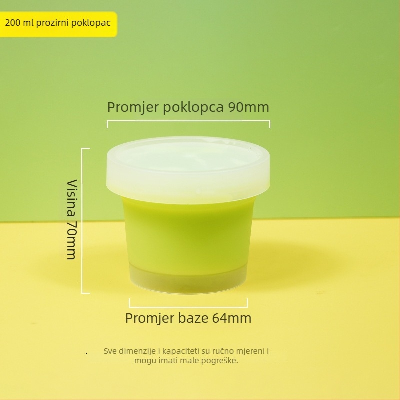 Jednokratna plastična čašica za desert Grass Jelly, marka ZHONGLIPACKAGE, mikrovalna sigurna, paket od 300 komada