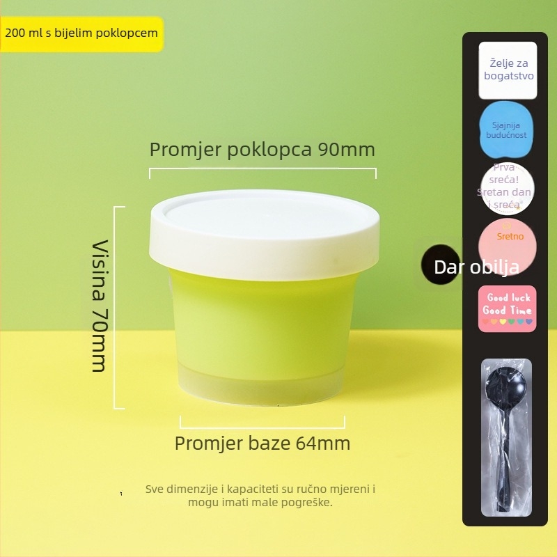 Jednokratna plastična čašica za desert Grass Jelly, marka ZHONGLIPACKAGE, mikrovalna sigurna, paket od 300 komada