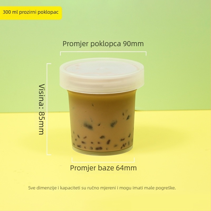 Jednokratna plastična čašica za desert Grass Jelly, marka ZHONGLIPACKAGE, mikrovalna sigurna, paket od 300 komada