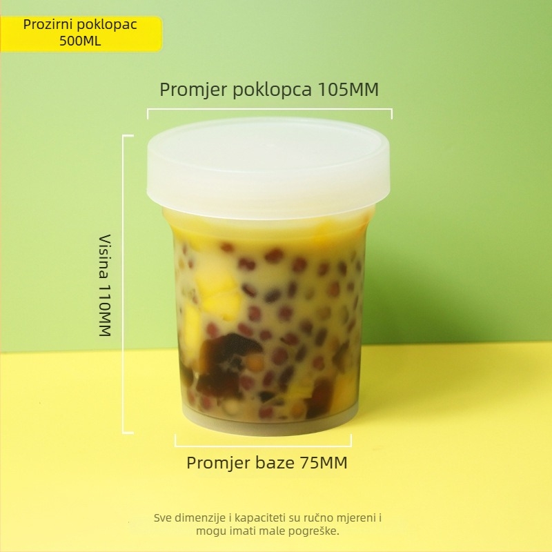 Jednokratna plastična čašica za desert Grass Jelly, marka ZHONGLIPACKAGE, mikrovalna sigurna, paket od 300 komada