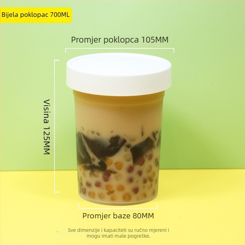 Jednokratna plastična čašica za desert Grass Jelly, marka ZHONGLIPACKAGE, mikrovalna sigurna, paket od 300 komada