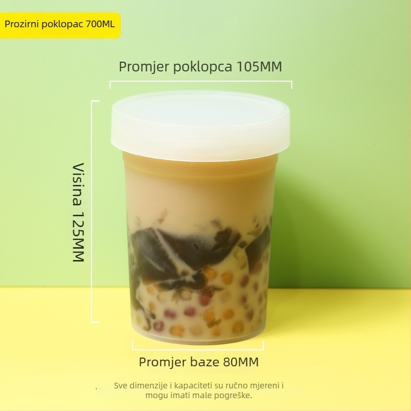 Jednokratna plastična čašica za desert Grass Jelly, marka ZHONGLIPACKAGE, mikrovalna sigurna, paket od 300 komada