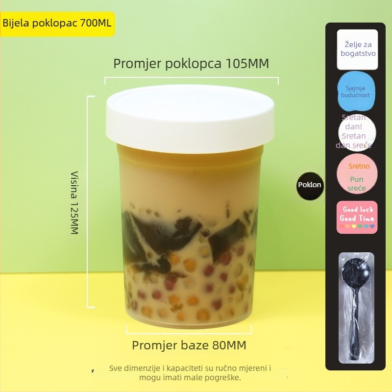 Jednokratna plastična čašica za desert Grass Jelly, marka ZHONGLIPACKAGE, mikrovalna sigurna, paket od 300 komada
