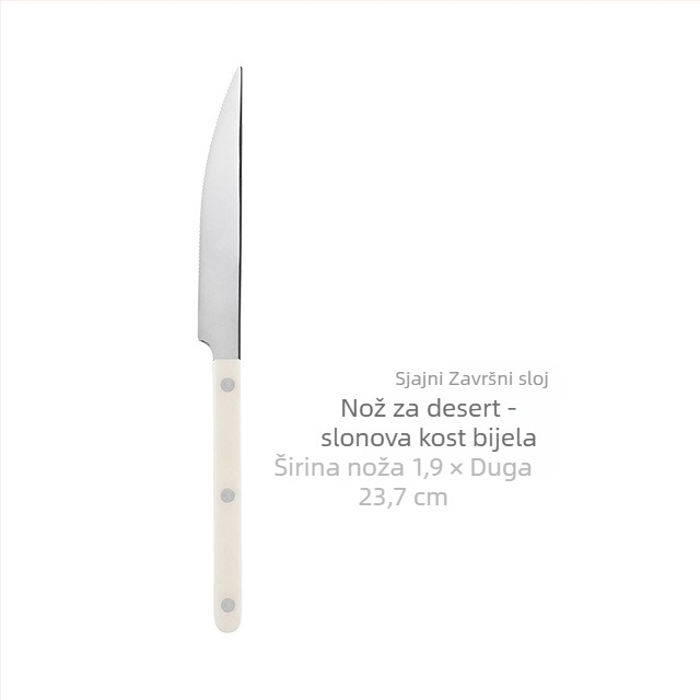 Set posuđa za zapadnu kuhinju od nehrđajućeg čelika 304, s poliranim završnim slojem, ručna izrada, mogućnost prilagodbe i tiskanja logotipa