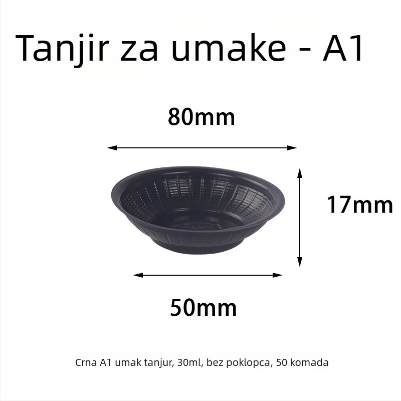 Jednokratna posuda za umak, okrugla plastična zdjelica, otporna na toplinu, nije sigurna za mikrovalnu pećnicu, otisnut logotip, broj proizvoda TTT1004011715
