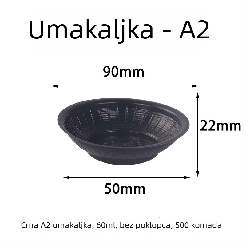 Jednokratna posuda za umak, okrugla plastična zdjelica, otporna na toplinu, nije sigurna za mikrovalnu pećnicu, otisnut logotip, broj proizvoda TTT1004011715