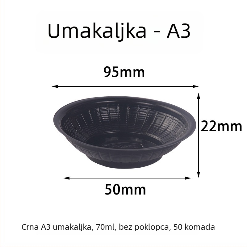 Jednokratna posuda za umak, okrugla plastična zdjelica, otporna na toplinu, nije sigurna za mikrovalnu pećnicu, otisnut logotip, broj proizvoda TTT1004011715