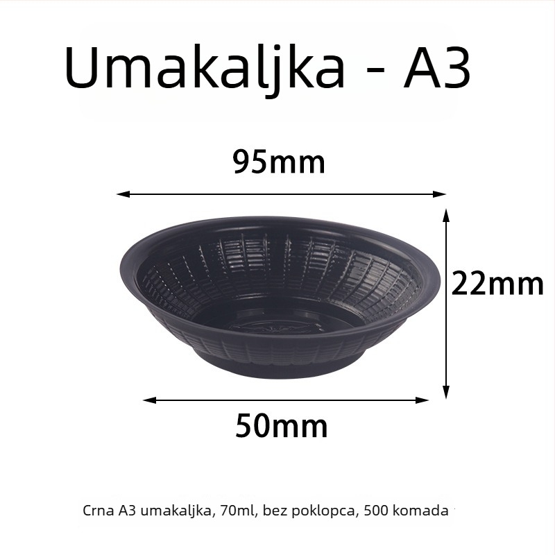 Jednokratna posuda za umak, okrugla plastična zdjelica, otporna na toplinu, nije sigurna za mikrovalnu pećnicu, otisnut logotip, broj proizvoda TTT1004011715