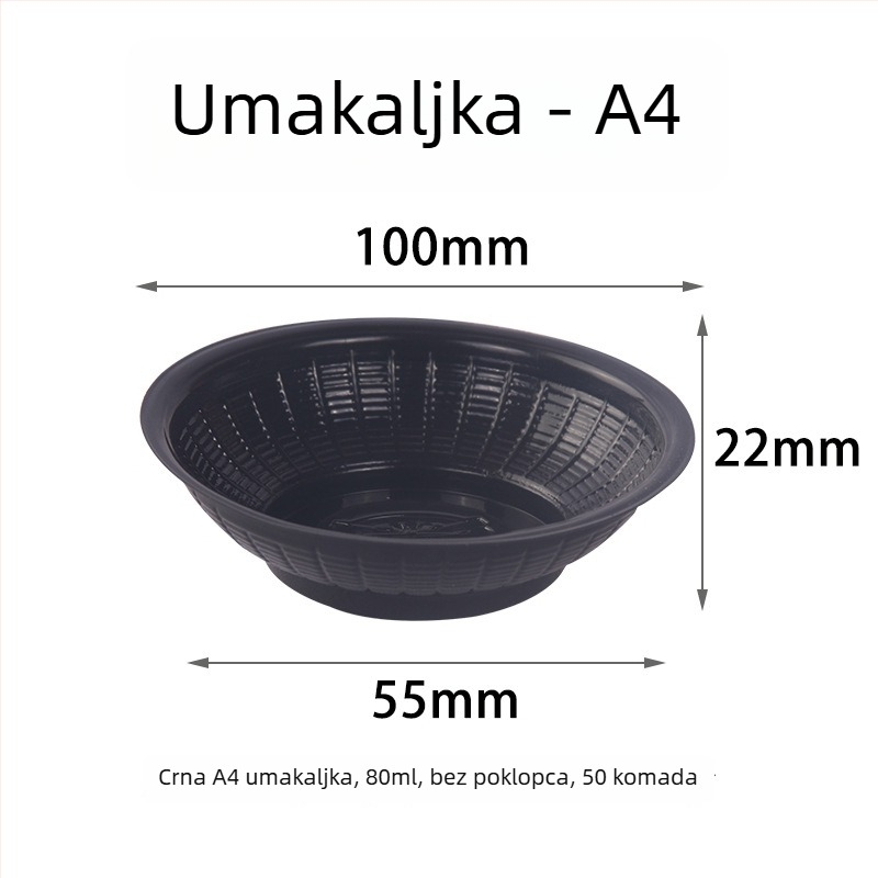 Jednokratna posuda za umak, okrugla plastična zdjelica, otporna na toplinu, nije sigurna za mikrovalnu pećnicu, otisnut logotip, broj proizvoda TTT1004011715