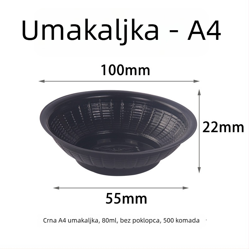 Jednokratna posuda za umak, okrugla plastična zdjelica, otporna na toplinu, nije sigurna za mikrovalnu pećnicu, otisnut logotip, broj proizvoda TTT1004011715