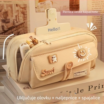 Kutija za olovke, japanskog stila, platnoga materijala, unisex, 2024 model