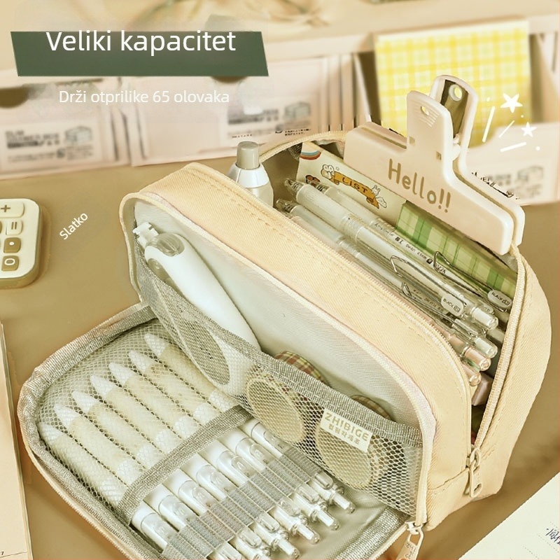 Kutija za olovke, japanskog stila, platnoga materijala, unisex, 2024 model