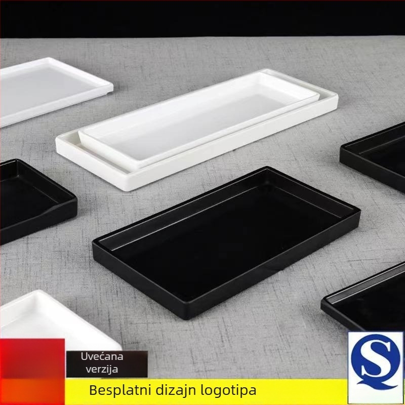 Melamin plošni plitki tanjur, uzorak jedinstven, stil moderni minimalistički, površina glazirana