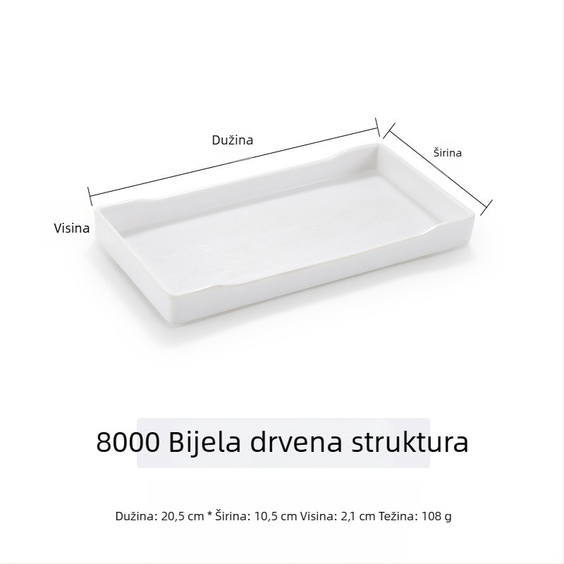 Melamin plošni plitki tanjur, uzorak jedinstven, stil moderni minimalistički, površina glazirana