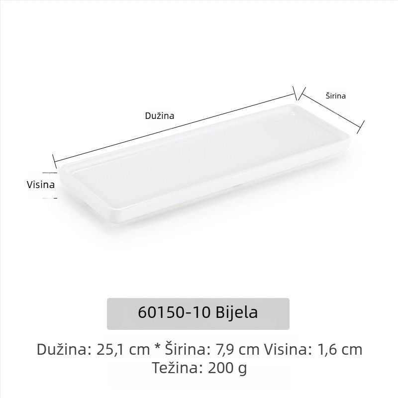 Melamin plošni plitki tanjur, uzorak jedinstven, stil moderni minimalistički, površina glazirana