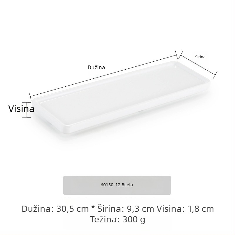 Melamin plošni plitki tanjur, uzorak jedinstven, stil moderni minimalistički, površina glazirana