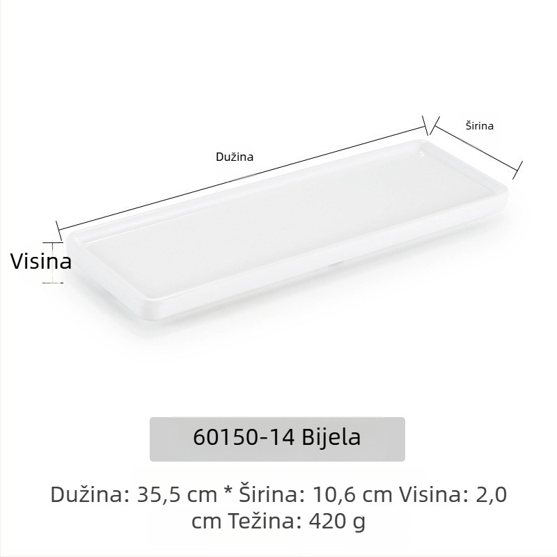 Melamin plošni plitki tanjur, uzorak jedinstven, stil moderni minimalistički, površina glazirana