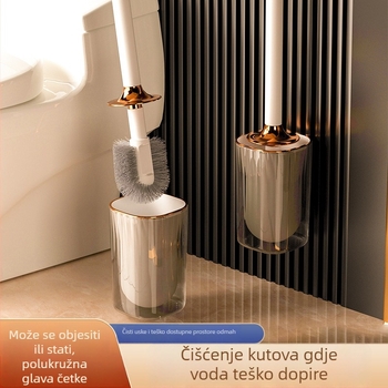 Četka za WC sa zidnim montažom, dugačak držač, plastična, težina 0,39 kg, 1 komad